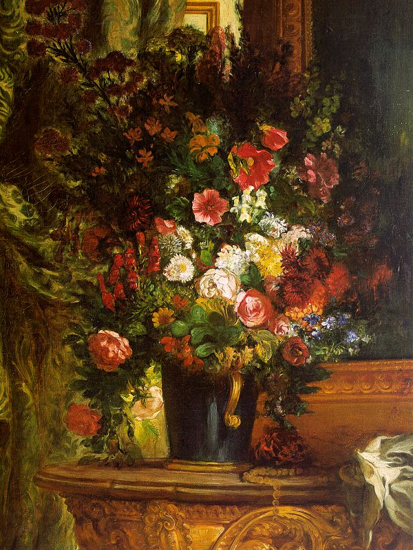 Eugene Delacroix Bouquet of Flowers on a Console_3